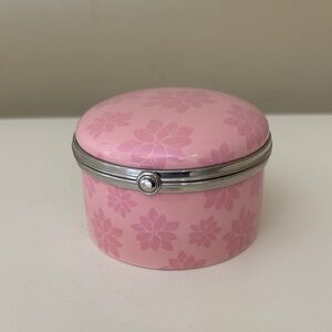 Partylite Pink Enameled Large Tealight Holder Trinket Box